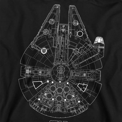 Black - Side - Star Wars Unisex Adult Millenium Lines Sweatshirt