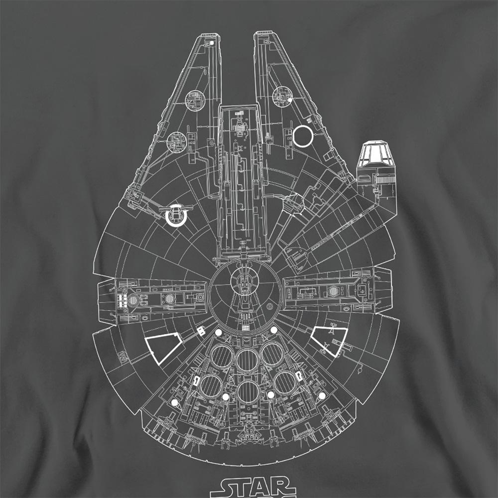 Charcoal - Side - Star Wars Unisex Adult Millenium Lines Sweatshirt