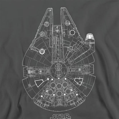 Charcoal - Side - Star Wars Unisex Adult Millenium Lines Sweatshirt