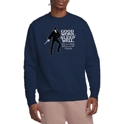 Navy - Back - The Princess Bride Unisex Adult Good Work Sweatshirt