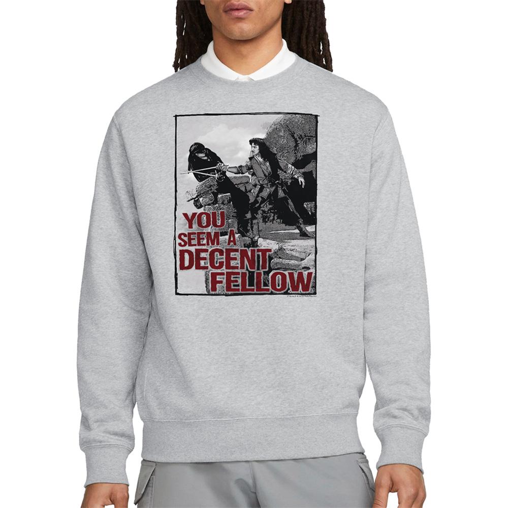 Athletic Heather - Back - The Princess Bride Unisex Adult You Seem A Decent Fellow Sweatshirt