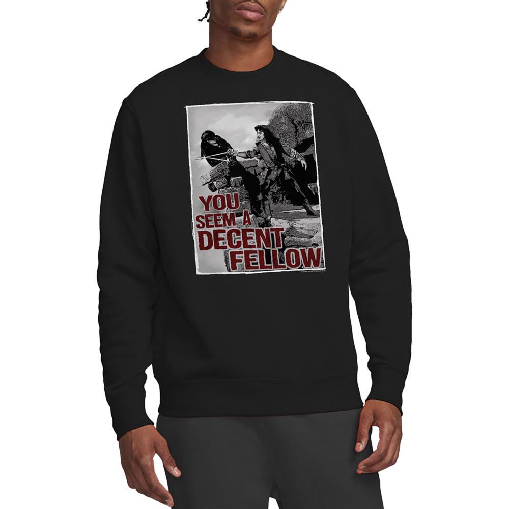 Black - Back - The Princess Bride Unisex Adult You Seem A Decent Fellow Sweatshirt