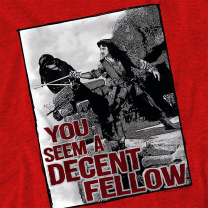 Red - Side - The Princess Bride Unisex Adult You Seem A Decent Fellow Heather T-Shirt