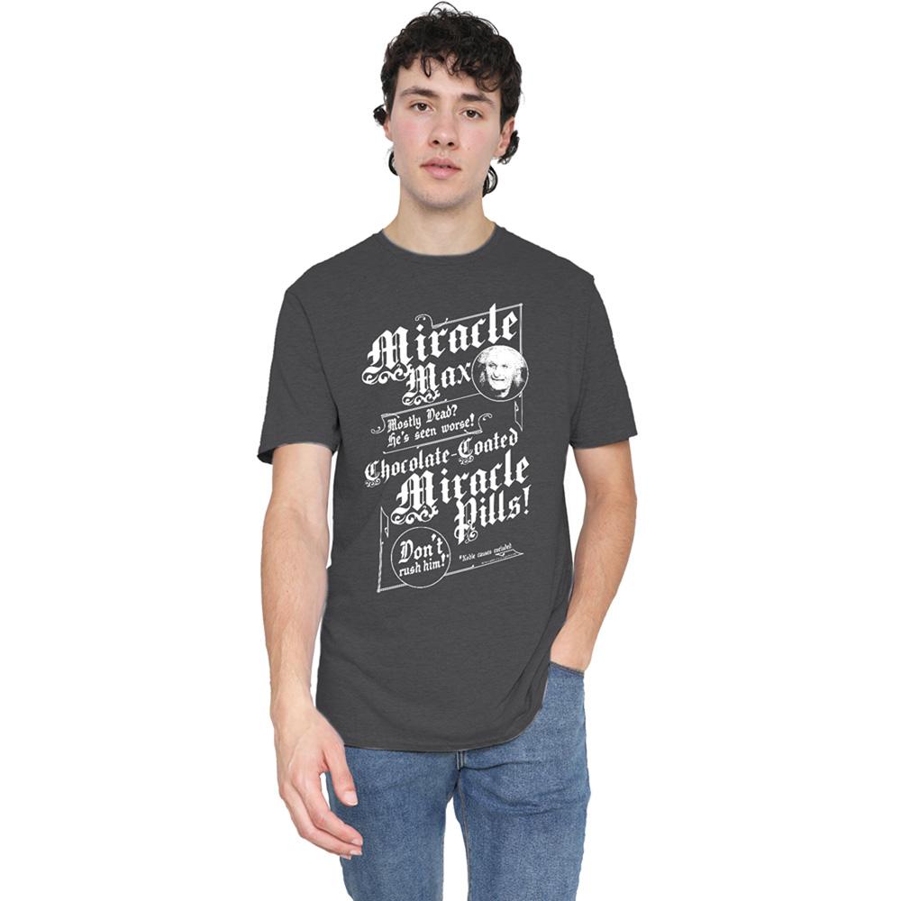 Charcoal - Back - The Princess Bride Unisex Adult Miracle Max Heather T-Shirt