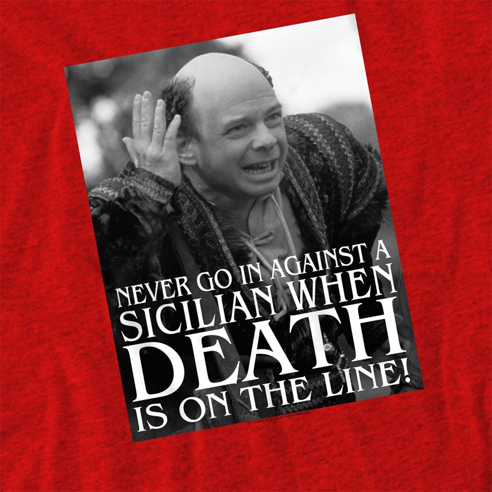 Red - Side - The Princess Bride Unisex Adult Sicilian Heather T-Shirt