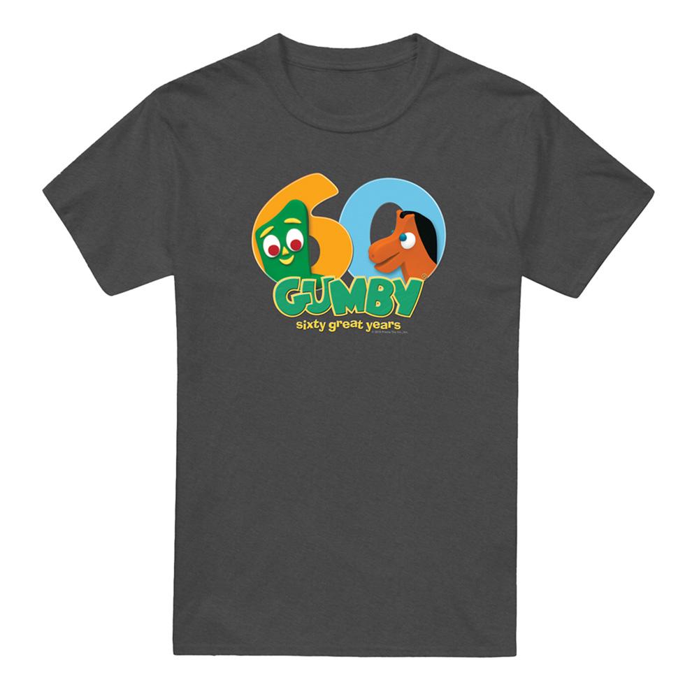 Charcoal - Front - Gumby Unisex Adult Heather 60th T-Shirt