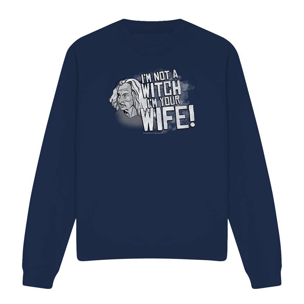 Navy - Front - The Princess Bride Unisex Adult Not A Witch Sweatshirt