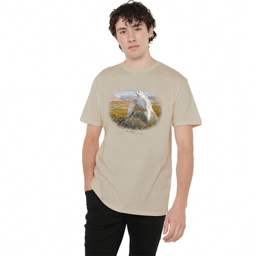 Sand - Back - Wildlife Unisex Adult Gyrfalcon T-Shirt