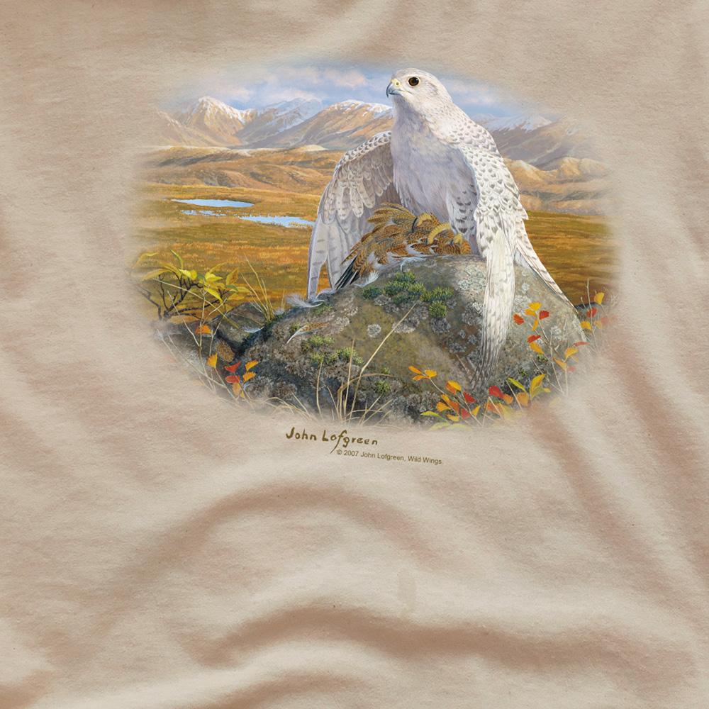 Sand - Side - Wildlife Unisex Adult Gyrfalcon T-Shirt