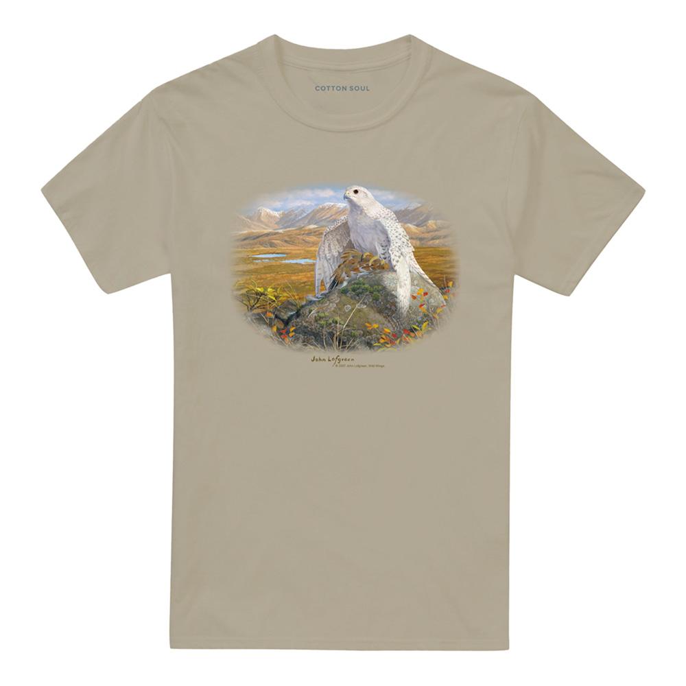 Sand - Front - Wildlife Unisex Adult Gyrfalcon T-Shirt
