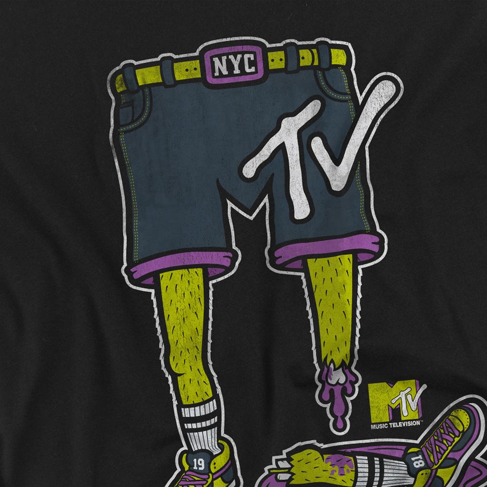 Black - Side - MTV Unisex Adult Zombie Legs Logo T-Shirt