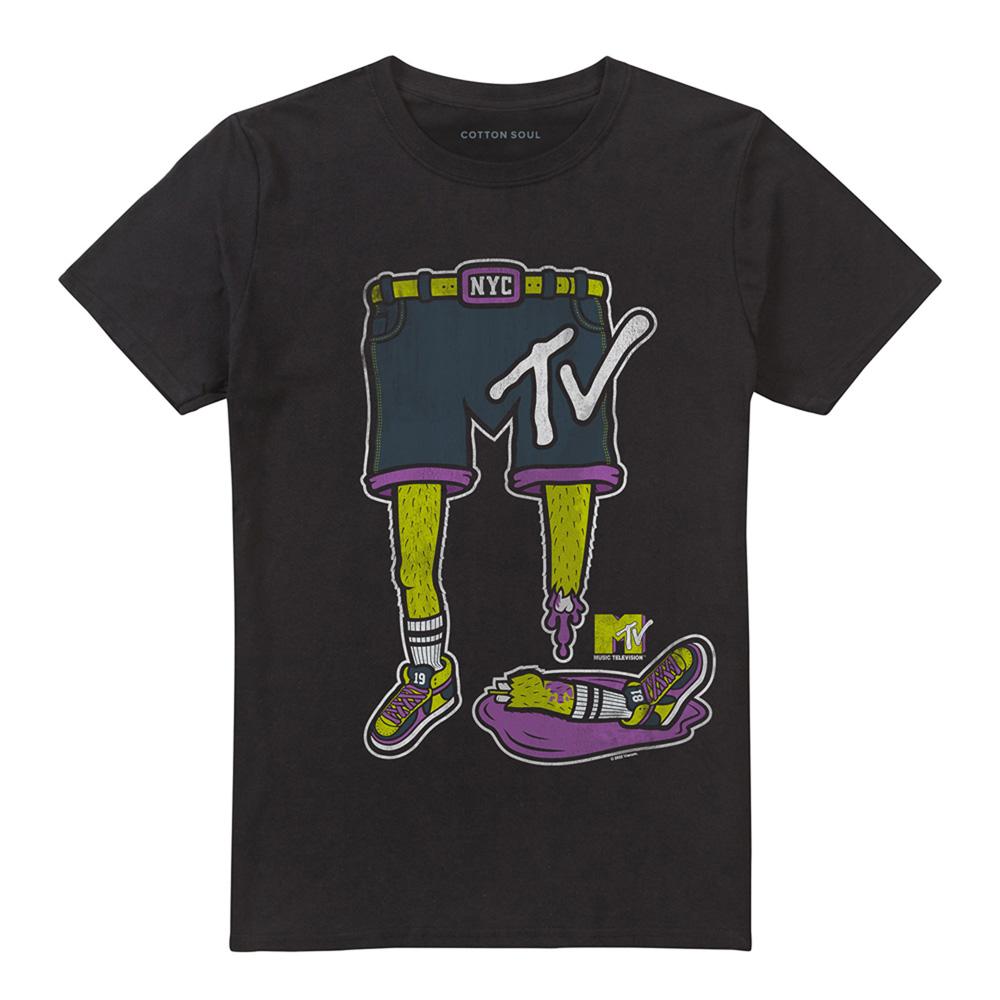 Black - Front - MTV Unisex Adult Zombie Legs Logo T-Shirt