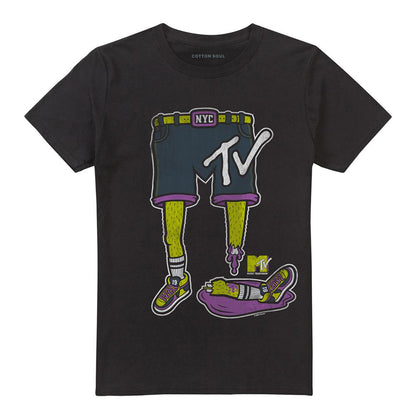 Black - Front - MTV Unisex Adult Zombie Legs Logo T-Shirt