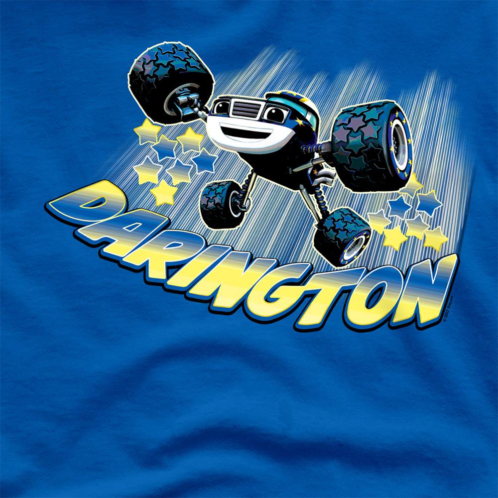 Royal Blue - Side - Blaze & The Monster Machines Unisex Adult Darington Badge T-Shirt