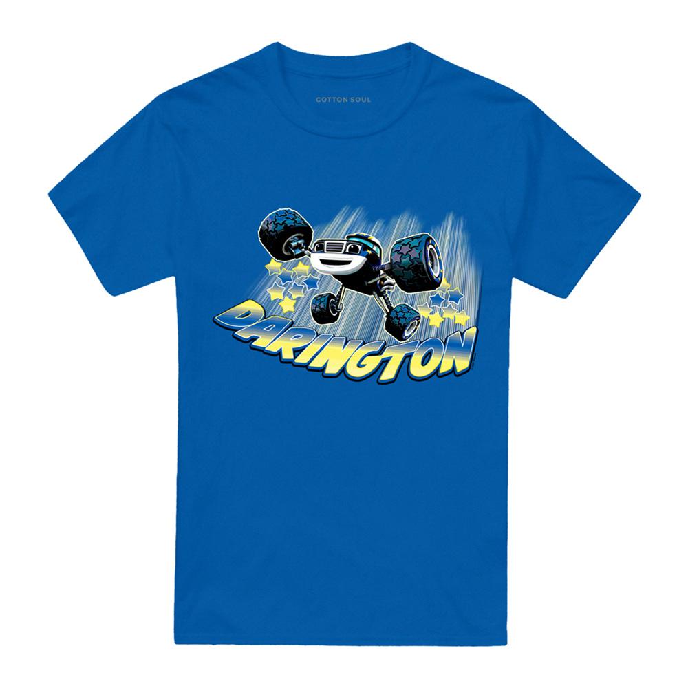 Royal Blue - Front - Blaze & The Monster Machines Unisex Adult Darington Badge T-Shirt