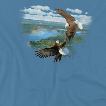 Carolina Blue - Side - Wildlife Unisex Adult Sky Dancers T-Shirt