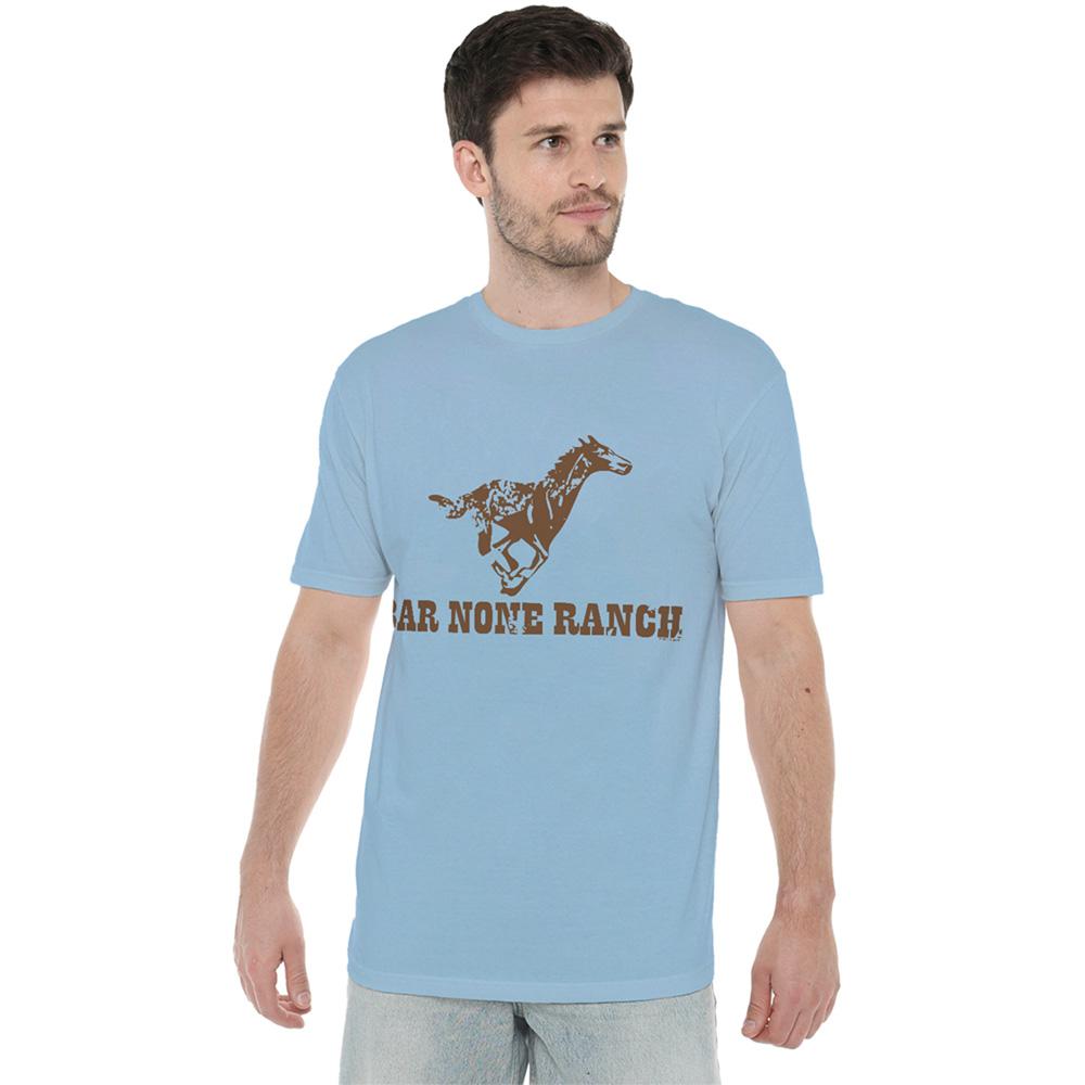 Light Blue - Back - Hey Dude Unisex Adult Bar None Ranch Horse T-Shirt