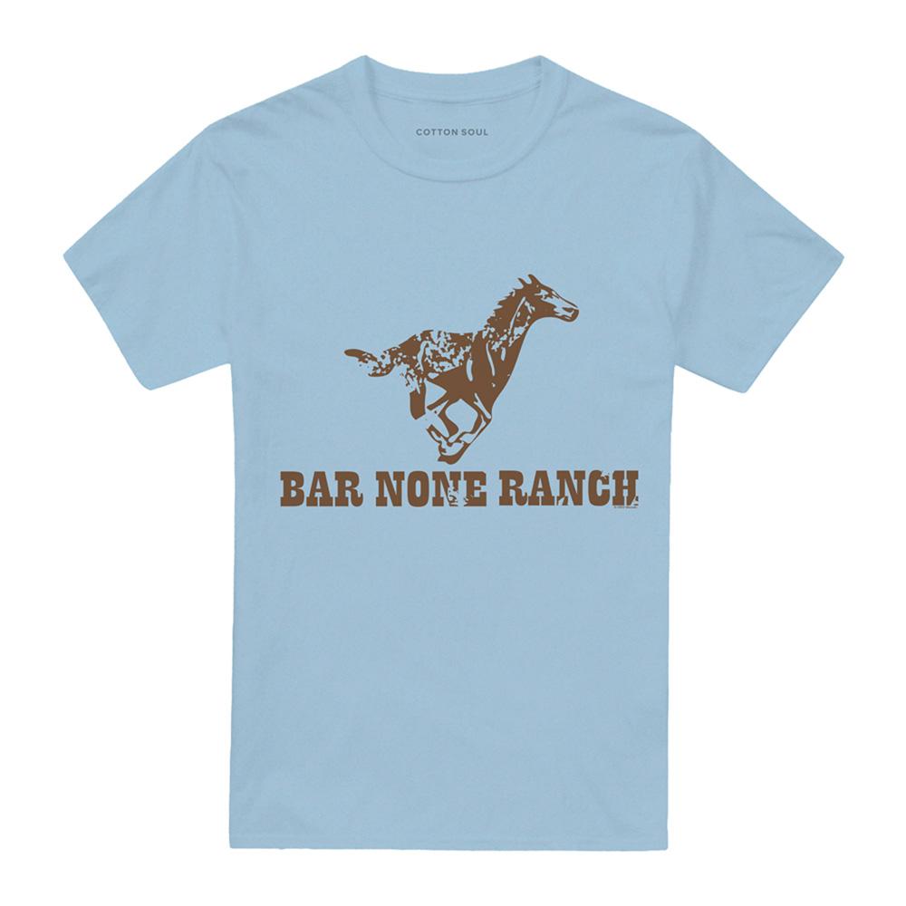 Light Blue - Front - Hey Dude Unisex Adult Bar None Ranch Horse T-Shirt