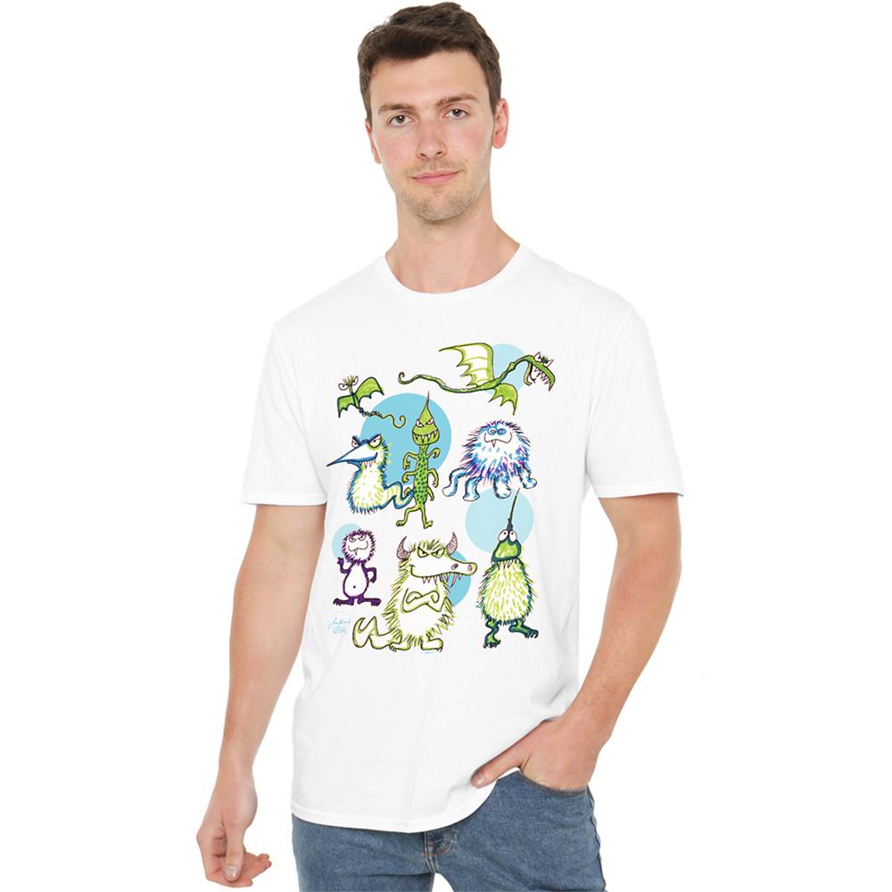 White - Back - Jim Henson Unisex Adult Monster Doodles T-Shirt