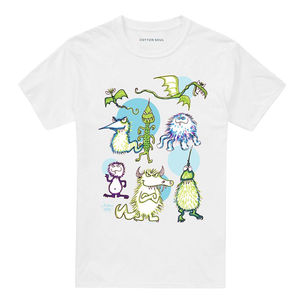 White - Front - Jim Henson Unisex Adult Monster Doodles T-Shirt