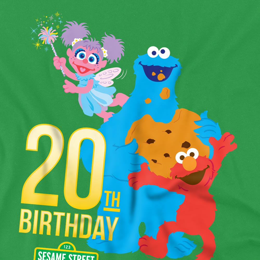 Kelly Green - Side - Sesame Street Unisex Adult Group 20th Birthday T-Shirt