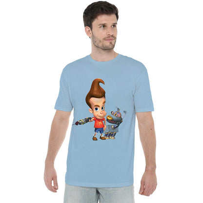 Light Blue - Back - Jimmy Neutron Unisex Adult Goddard T-Shirt