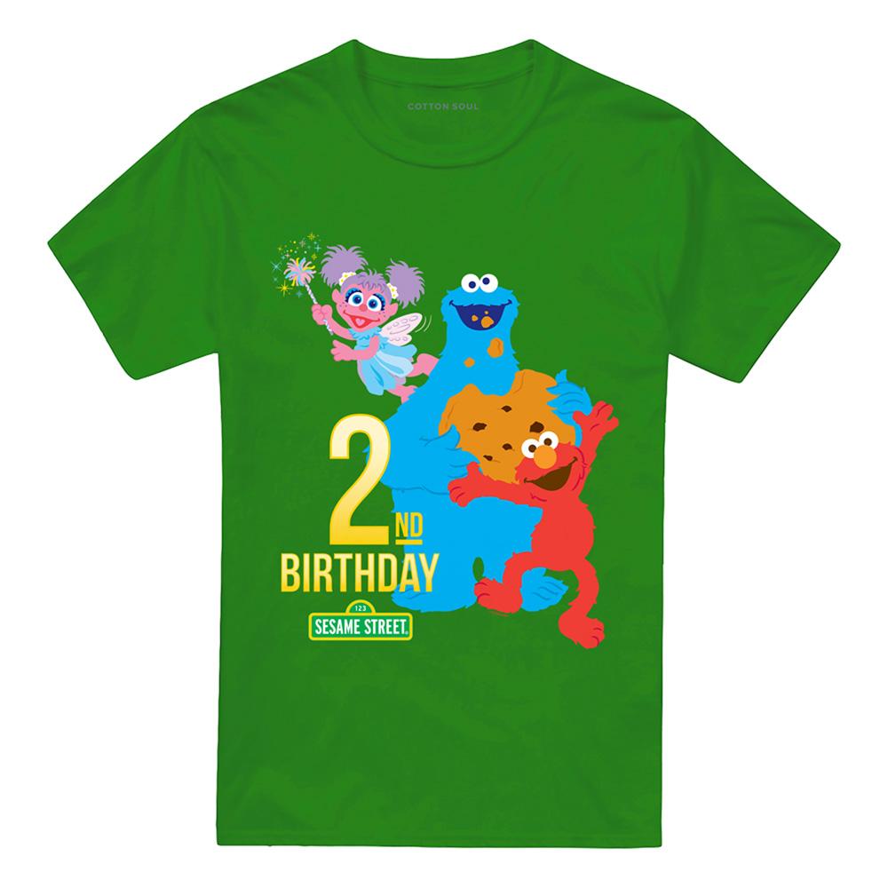 Kelly Green - Front - Sesame Street Unisex Adult 2nd Birthday T-Shirt