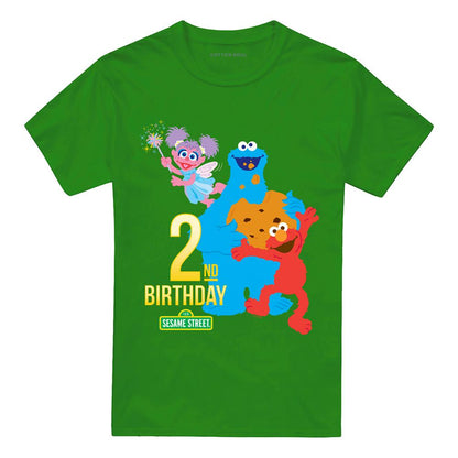Kelly Green - Front - Sesame Street Unisex Adult 2nd Birthday T-Shirt