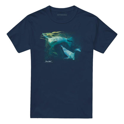 Navy - Front - Wildlife Unisex Adult Kelp Patrol T-Shirt