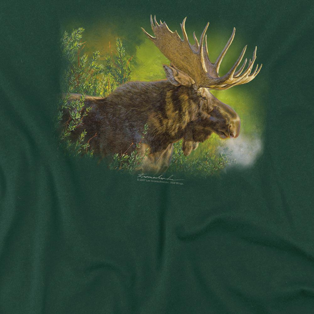 Hunter Green - Side - Wildlife Unisex Adult Crisp Fall Morning T-Shirt