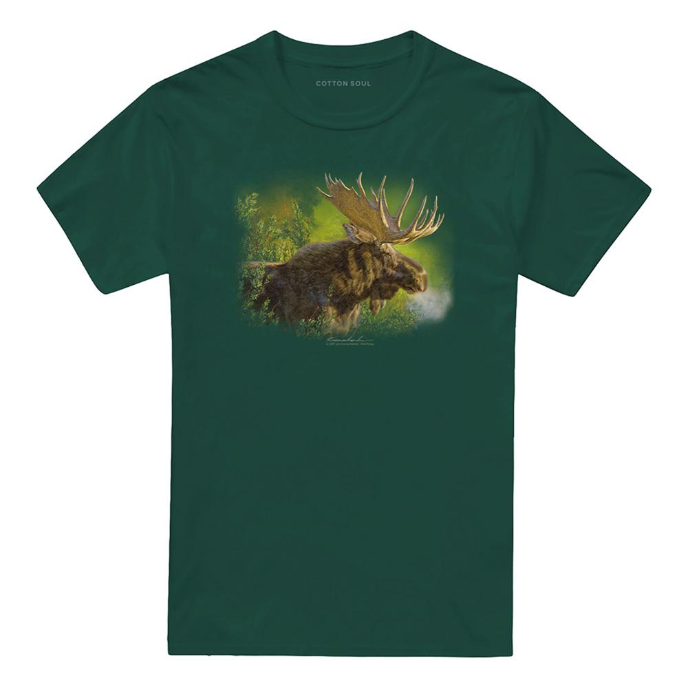 Hunter Green - Front - Wildlife Unisex Adult Crisp Fall Morning T-Shirt