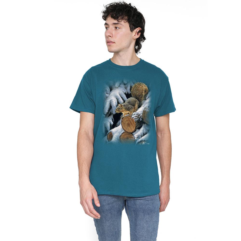 Slate - Lifestyle - Wildlife Unisex Adult Wood Pile Squirrel T-Shirt