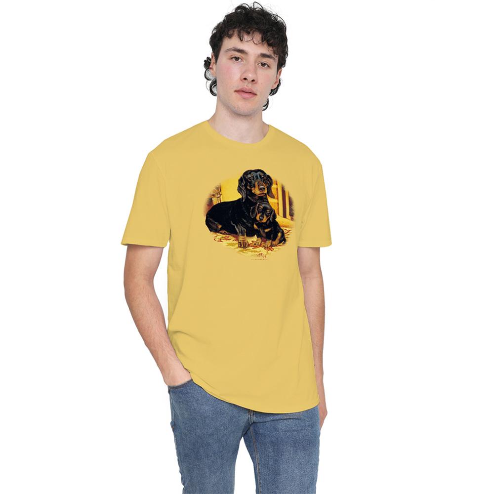 Banana Yellow - Lifestyle - Wildlife Unisex Adult Picture Perfect Dachshund T-Shirt