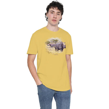 Banana Yellow - Lifestyle - Wildlife Unisex Adult Rhino T-Shirt