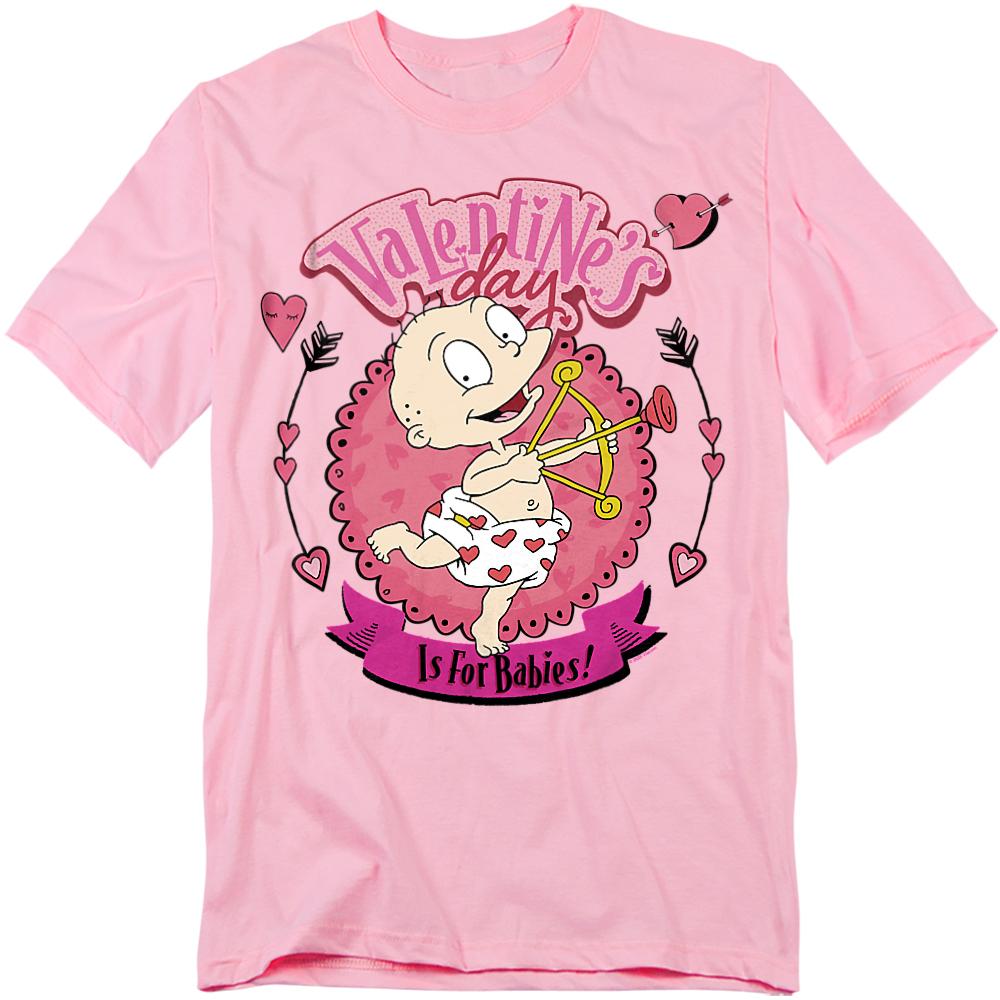Pink - Front - Rugrats Unisex Adult Valentine´S Day Is For Babies Tommy Pickles T-Shirt