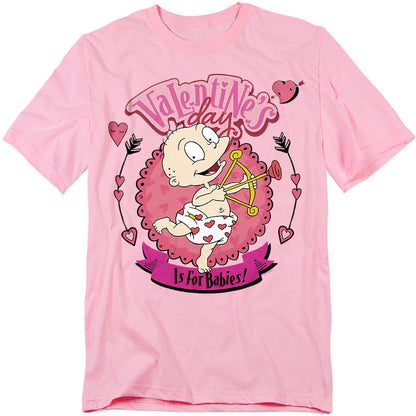 Pink - Front - Rugrats Unisex Adult Valentine´S Day Is For Babies Tommy Pickles T-Shirt