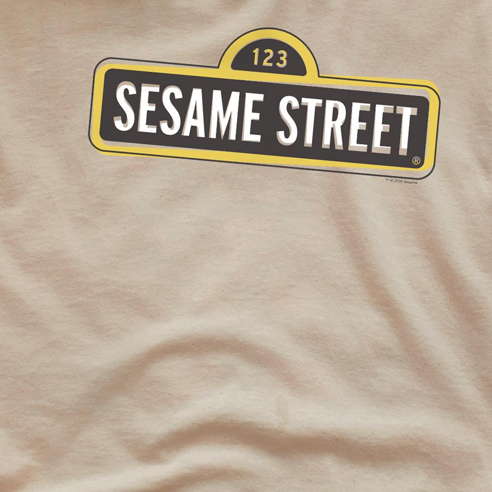 Sand - Side - Sesame Street Unisex Adult Tilted Logo T-Shirt