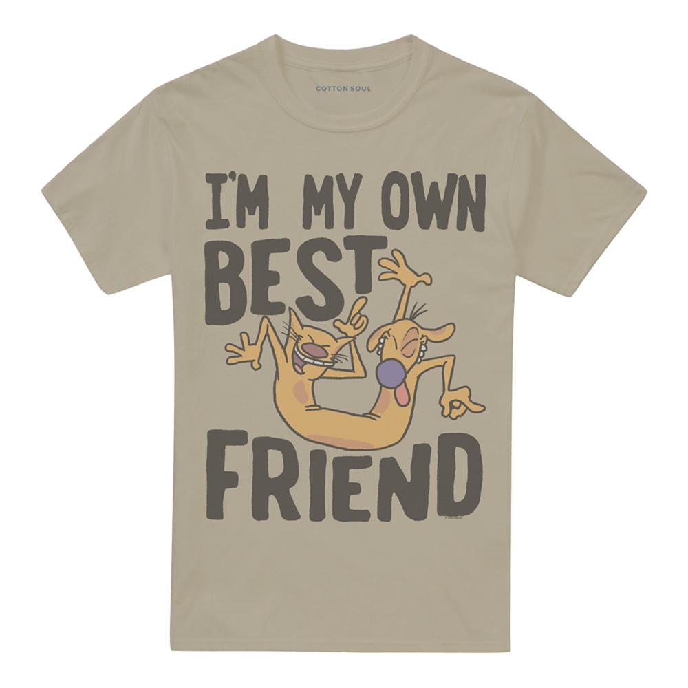 Sand - Front - CatDog Unisex Adult My Own Best Friend T-Shirt