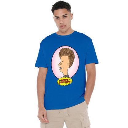 Royal Blue - Back - Beavis & Butthead Unisex Adult Butthead Portrait T-Shirt