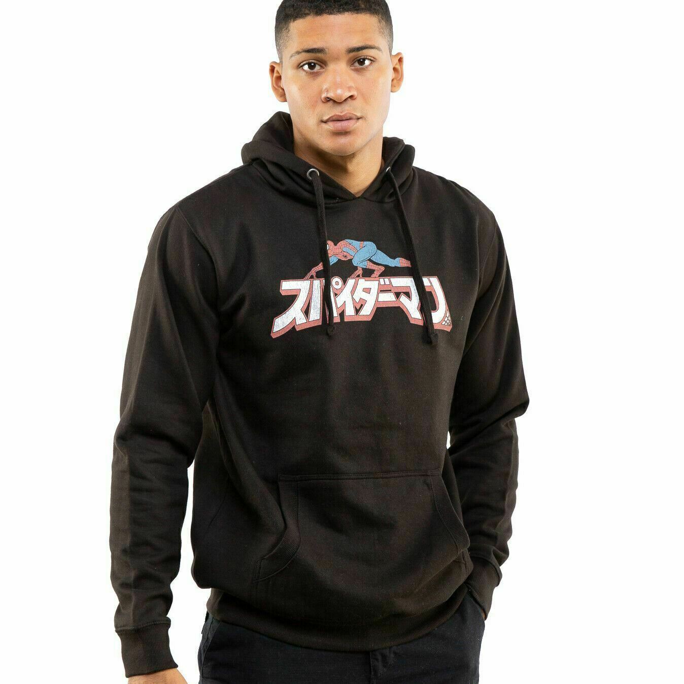 Black - Side - Spider-Man Mens Crawl Japanese Hoodie