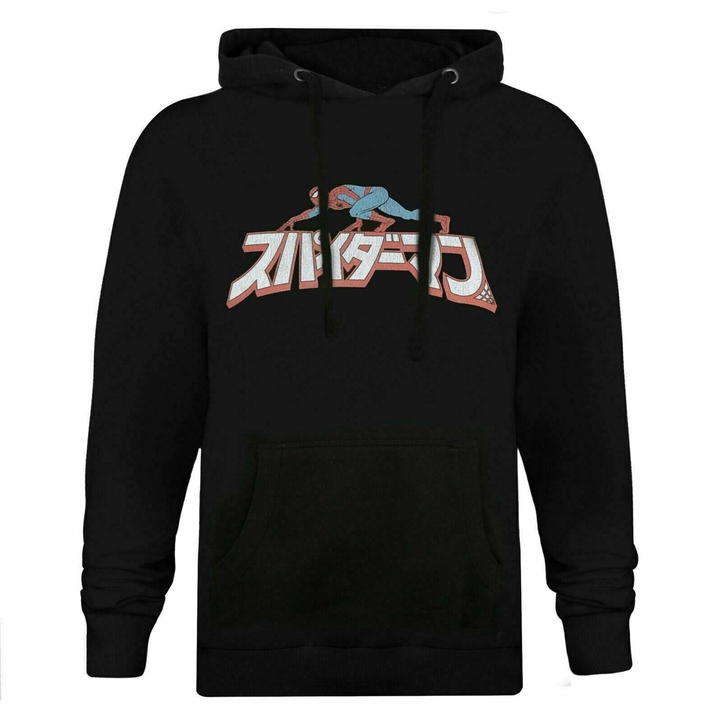 Black - Front - Spider-Man Mens Crawl Japanese Hoodie