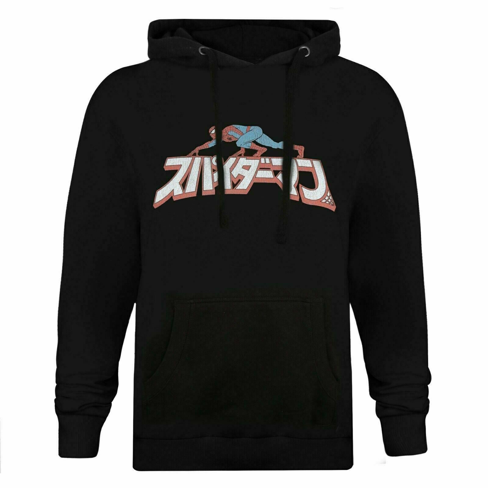 Black - Front - Spider-Man Mens Crawl Japanese Hoodie