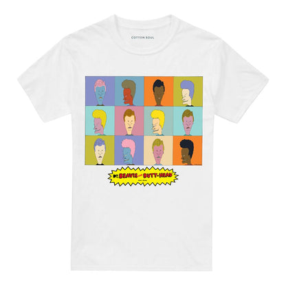 White - Front - Beavis & Butthead Unisex Adult Pop Art T-Shirt