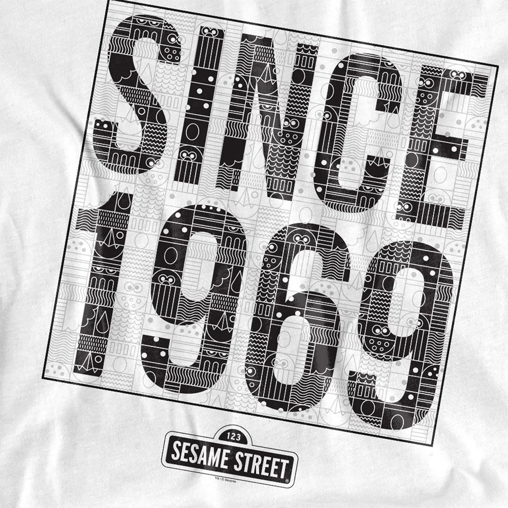 White - Side - Sesame Street Unisex Adult Since 1969 T-Shirt