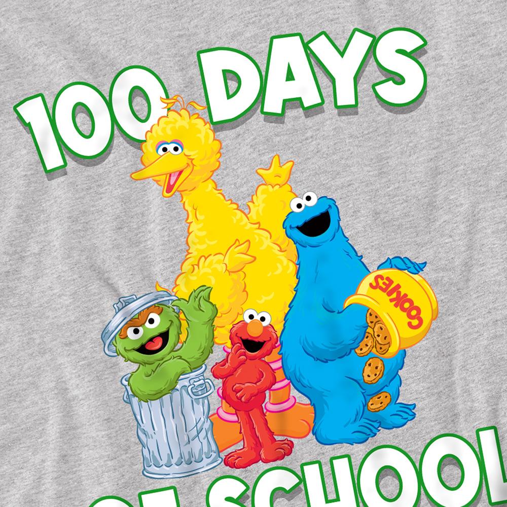 Athletic Heather - Side - Sesame Street Unisex Adult 100 Days Of School T-Shirt