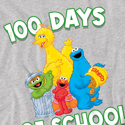 Athletic Heather - Side - Sesame Street Unisex Adult 100 Days Of School T-Shirt