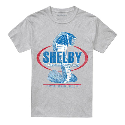 Athletic Heather - Front - Carroll Shelby Unisex Adult American Racing T-Shirt