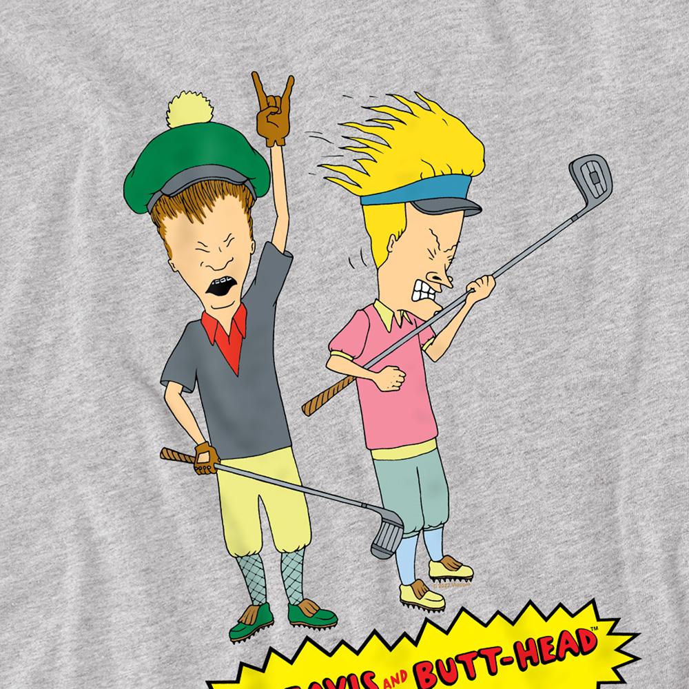 Athletic Heather - Side - Beavis & Butthead Unisex Adult Golf Pros T-Shirt