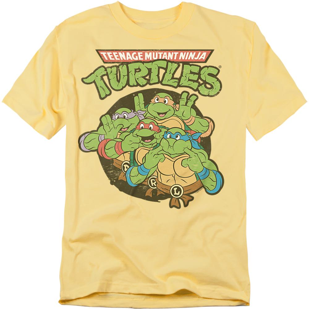 Banana Yellow - Front - Teenage Mutant Ninja Turtles Unisex Adult Silly Turtles T-Shirt