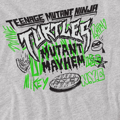 Athletic Heather - Side - Teenage Mutant Ninja Turtles: Mutant Mayhem Unisex Adult Graffiti Logo T-Shirt